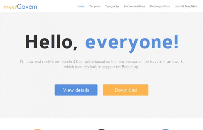 Meet Gavern Bootstrap FREE Joomla template