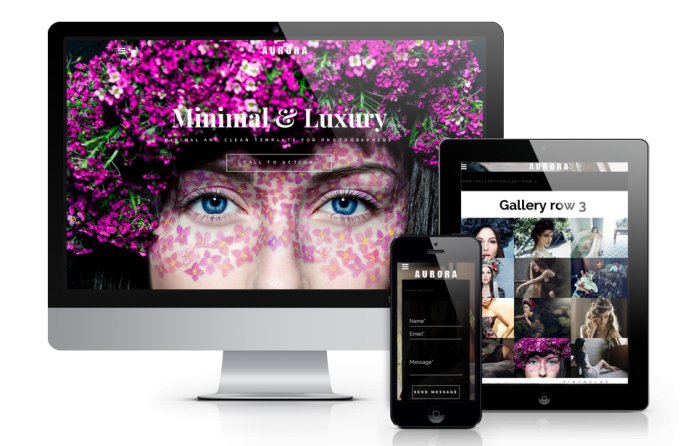 OS Aurora – modern photography Joomla template