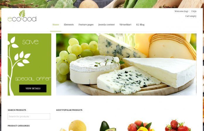 EcoFood - VirtueMart 3 template