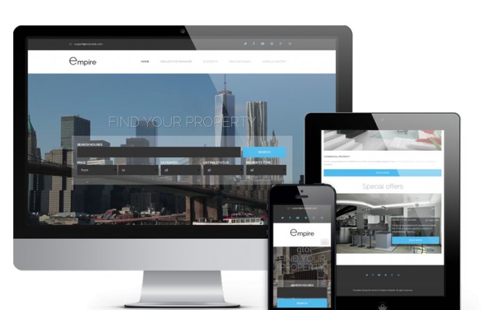 OS Empire - modern and powerful Joomla real estate template