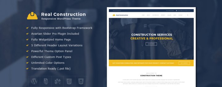 Real Construction – Construction WordPress Theme